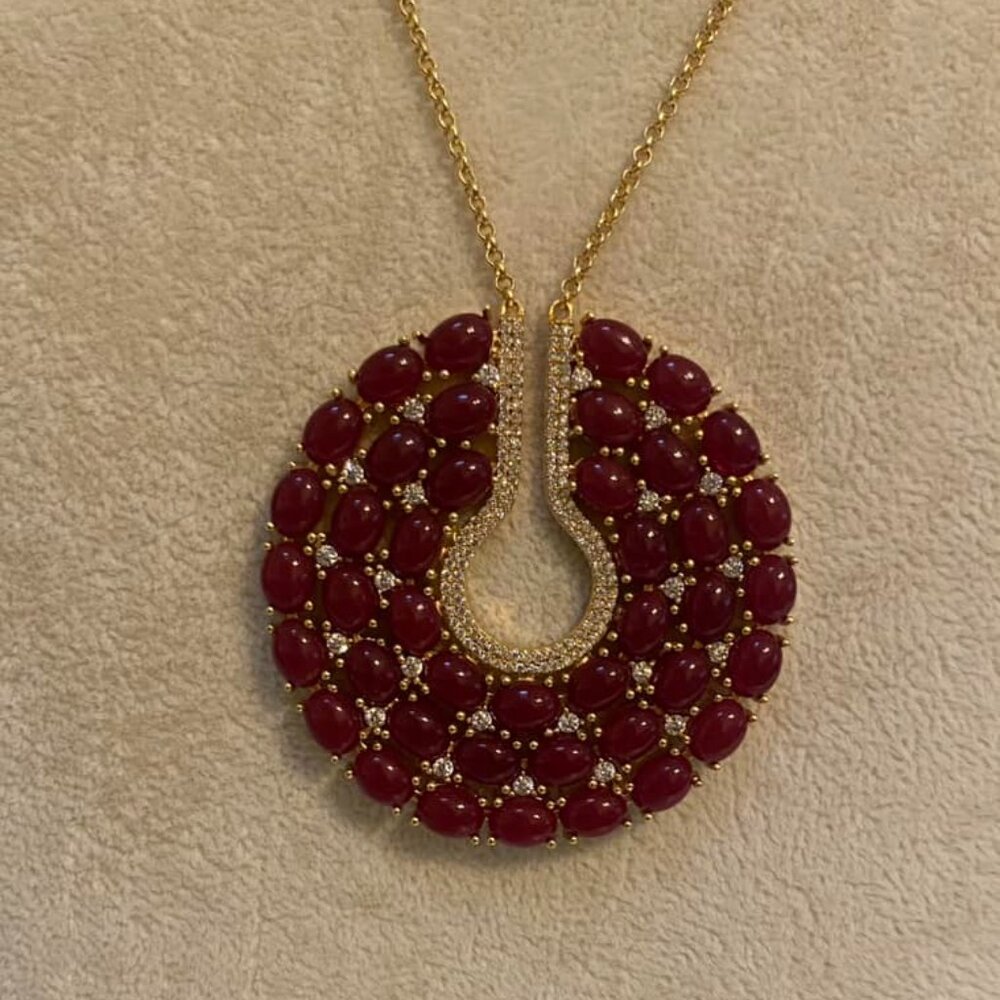 Ruby Keyhole Pendant